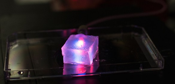 glowing cube of gel