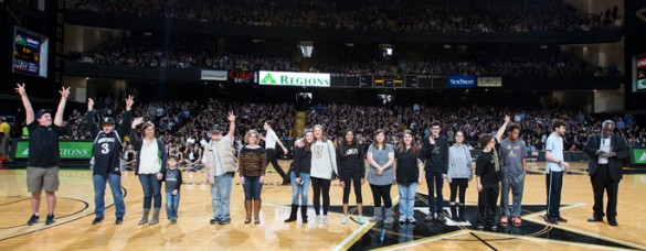 The Next Students were honored by Vice Chancellor David Williams at the Vanderbilt-Kentucky game Feb. 28. (Joe Howell/Vanderbilt)