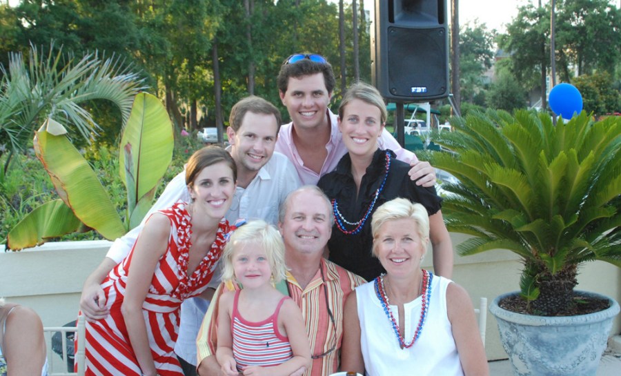 The Brock family on vacation. Front row, from left, are daughter Anna, Brock and his wife, Lisa. Back row, from left, are daughter Grace Brock Clark and her husband, Will Clark, Dave Wells and daughter Elizabeth Brock Wells.