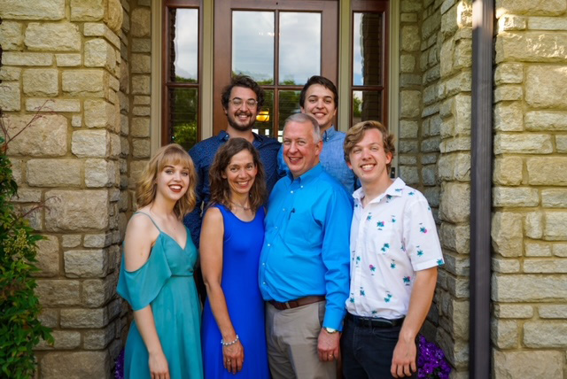 Jeff Byers, MD, with, (front row, from left) daughter Jessica, wife Janet, (back row, from left) sons Stephen and Andrew.