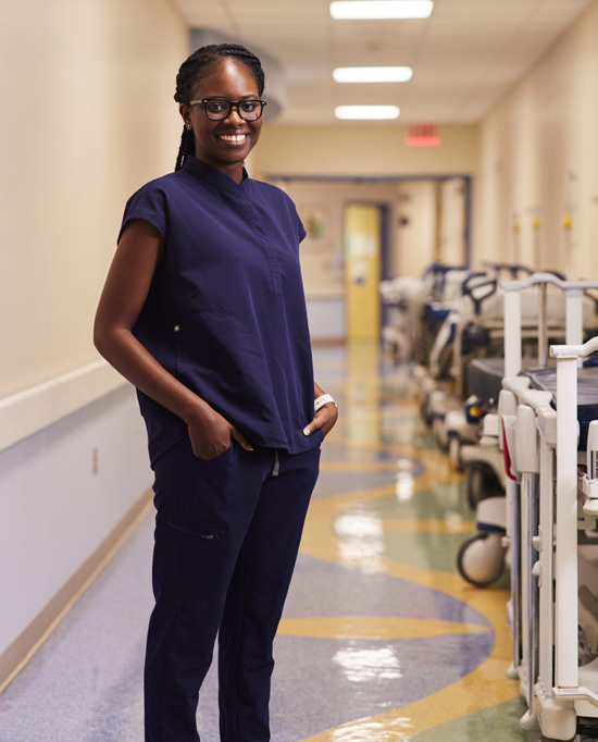 Brenda Awuah, RN, is one of several VUMC employees featured in the Caregivers Need Care, Too campaign.