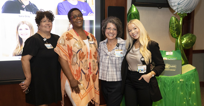 Among those at the celebration were, from left, left, Marianne Broyles, MSN, RN, Aureata Majors, APRN, Kimberly Burkeen, MSN, RN, and Kayla Felker, RN.