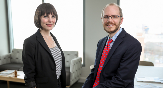 Lisa Bastarache, MS, Josh Denny, MD, MS, and colleagues are helping researchers study associations among de-identified genotype data and electronic health records data. (photo by John Russell)