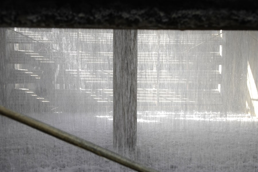 Condensation rooms such as this, in MRB III, take water from the air and redirect it to the building’s cooling towers. (photo by Anne Rayner)