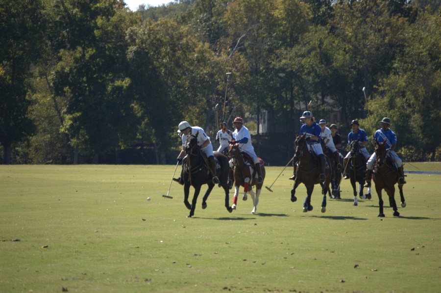 An avid equestrian, Ferrell, far left, recently took up polo.