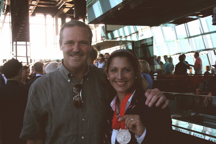 Ferrell with Gina Miles, who won the silver medal in ‘Eventing’ at the Beijing Olympics.