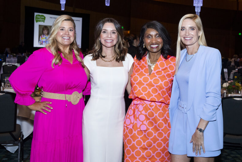 Friends & Fashion 2024 was co-chaired by Kelli Dill, Lauren Hocker and Lacey Keally and was emceed by Tuwanda Coleman-Shaw, Monroe Carell Advisory Board Member and retired NewsChannel 5 producer and reporter. The group posed together for a photo during the event. Seen here (from left) are Dill, Hocker, Coleman-Shaw and Keally.