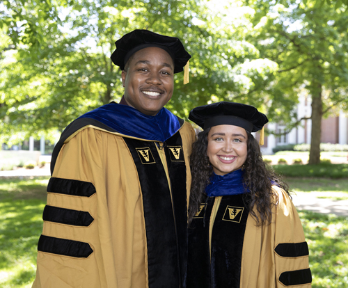 Tolu Omokehinde (Cancer Biology) and Geena Ildefonso (Chemical & Physical Biology) met when they started graduate school at Vanderbilt and married last year.