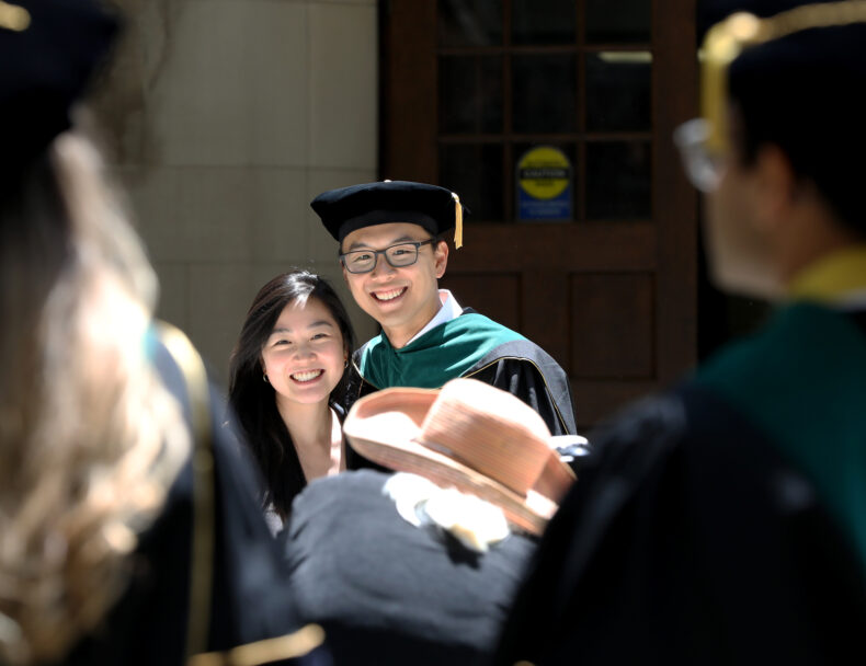 School of Medicine graduate Leon Cai, PhD, with his partner, Kathy Lee, MD, who graduated from VUSM in 2022. (photo by Donn Jones)