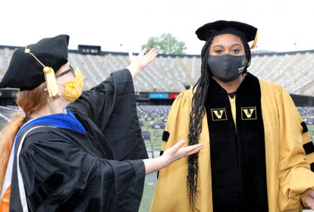 Irina Kaverina, PhD, celebrates with her mentee, Keyada Frye, who received her PhD in Cell and Developmental Biology. 