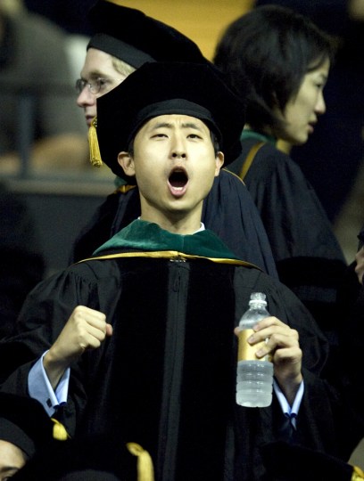 VUSM’s Frank Lee lets out a yell. (photo by Joe Howell)