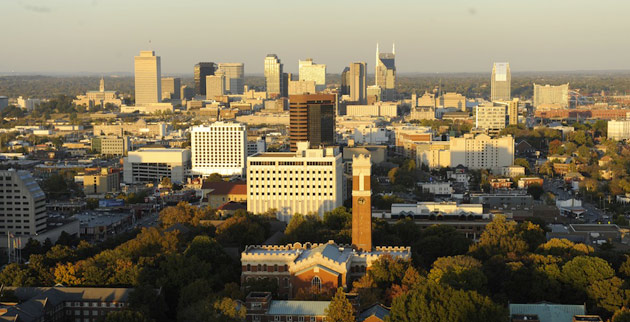 The Vanderbilt University campus against the Nashville skyline. (Vanderbilt University)