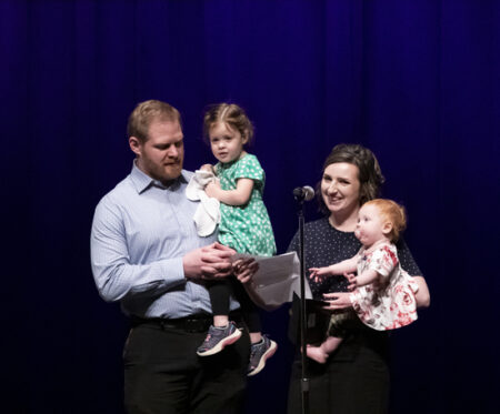 Brynna Eisele, here with her husband, Scott, and daughters Sylvia, 3 and Marissa, 1, matched at Duke University Medical Center. (photo by Susan Urmy)