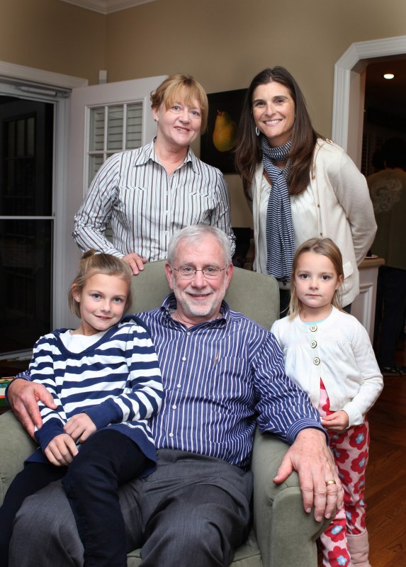 McCarty at home with his wife, Sheila, above left, daughter-in-law, Stacey, and her daughters Brooke, 8, left, and Janie, 6. (photo by Susan Urmy)