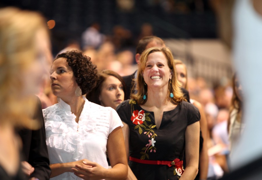 Molly Goidel, right, was among the nearly 300 VUSN students recognized at Sunday’s event. (photo by Susan Urmy)