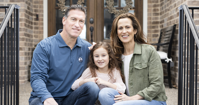 Vanderbilt heart patient Tony Raia, with his wife, Jenn, and daughter, Gabriella, 6, at their home in Franklin, Tennessee.