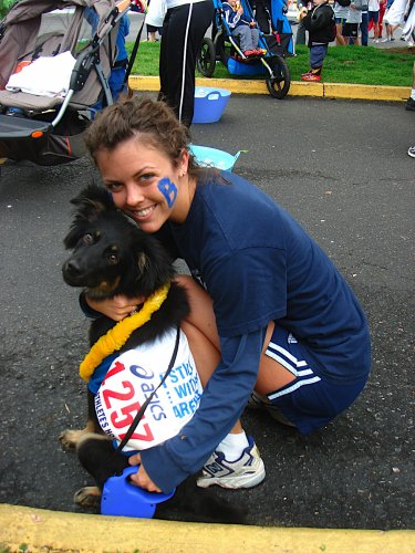 VUSM student Sarah Deery with her dog, Lexie. (photo by Ryan Fritz)