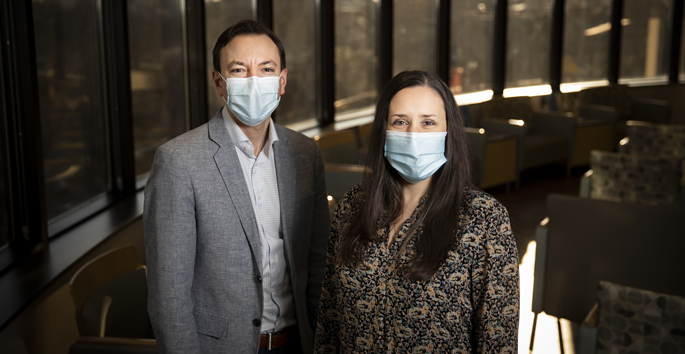 During the pandemic, Michael Topf, MD, and Amy Whigham, MD, created virtual four-week rotations to help recruit students interested in matching into the Department of Otolaryngology’s residency program.