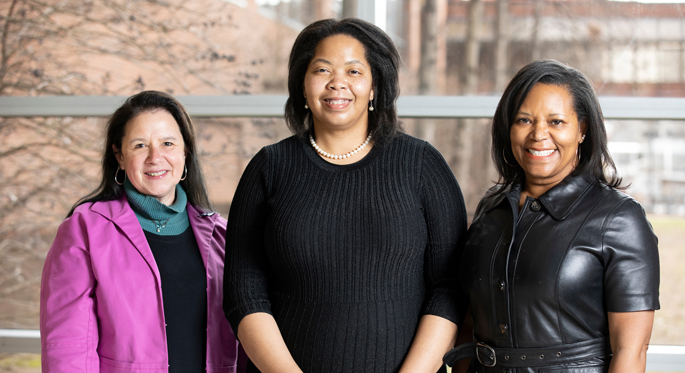 The development team included, from left, Sarah Stallings, PhD, Jennifer Erves, PhD, MPH, and Consuelo Wilkins, MD, MSCI.