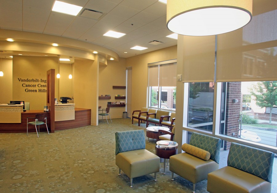VICC’s new Green Hills clinic features a large waiting room, six patient exam rooms and 11 chemotherapy chairs. (photo by Steve Green)
