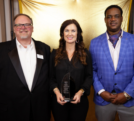 From left are Lee Campbell, 2021 Chairman for the Mt. Juliet Chamber of Commerce, Traci Pope, Gerard Bullock, 2022 Chairman for the Mt. Juliet Chamber of Commerce.