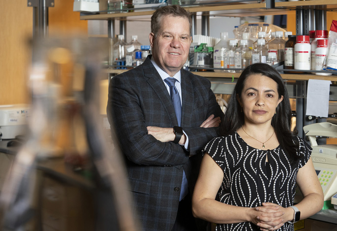 Keith Wilson, MD, and J. Carolina Sierra, PhD, are studying ways to prevent stomach cancer, the third leading cause of cancer deaths worldwide.