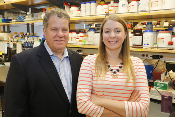 Keith Wilson, M.D., Dana Hardbower and colleagues are studying the link between epidermal growth factor receptor (EGFR) signaling and the inflammatory response to bacterial infection in the gastrointestinal tract. (photo by Steve Green)