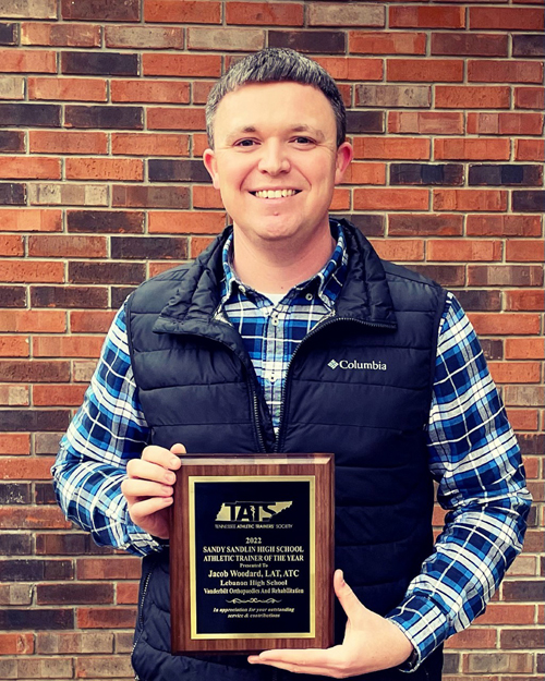 VWCH’s Jacob Woodard, MAE, ATC, NASM-CES, was recently named High School Athletic Trainer of the Year.