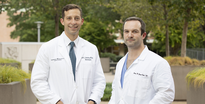 Scott Zuckerman, MD, MPH, left, Aaron Yengo-Kahn, MD, and colleagues are studying sports-related concussion recovery patterns in young Black and white athletes.