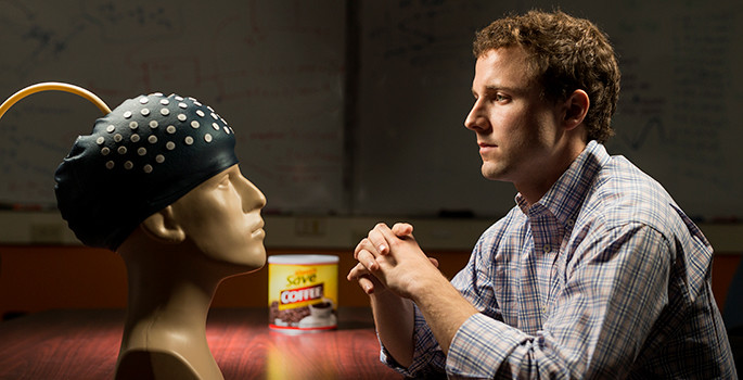 researcher and helmet