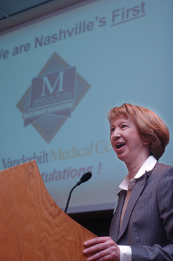 Sabrina Downs, M.S.N., R.N., directed VUMC’s Magnet Recognition efforts.
Photo by Susan Urmy