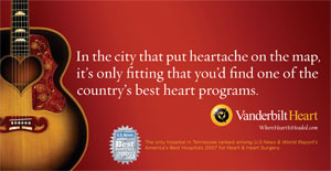 Print ads such as this will be featured in the <a href='http://www.vanderbilthealth.com/heart'>Vanderbilt Heart & Vascular Institute</a>’s new campaign.