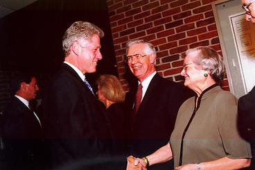 In November, Dr. Roscoe R. Robinson and his wife, Ann, greeted President Clinton.