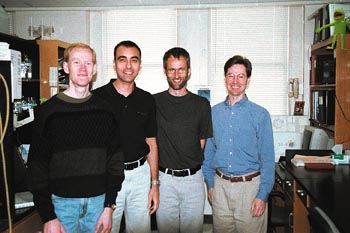The collaborative teams includes, left to right, Dr. James Chappell, Dr. Andrea Prota, Thilo Stehle, Ph.D., and Dr. Terrence Dermody.