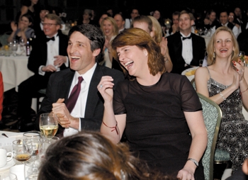 Dr. Alice Coogan, a 1988 VUSM graduate, was the recipient of the Shovel Award, presented to the students’ choice for teacher of the year. She and her husband, Dr. Phil Coogan, also a 1988 VUSM graduate, share a laugh at the ball