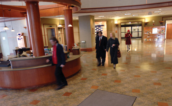 The Preston building lobby will become the main patient entrance. (photo by Dana Johnson)