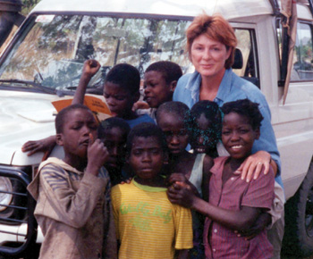 Her travels have taken her to places like Angola, where she cares for victims of war and natural disasters.