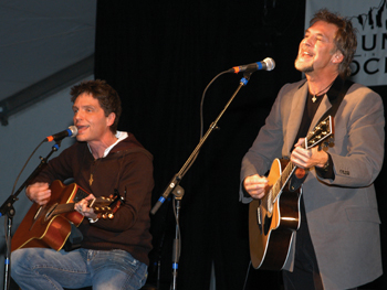 Richard Marx, left, and Kenny Loggins entertain the audience.
