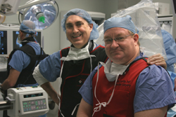 Charles Ross, M.D., left, and Jeffery Dattilo, M.D., are studying the new technique. (photo by Charles Joel Vaughn)