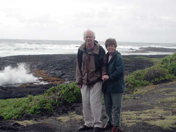 Sanders-Bush and current husband Steven Mayer, Ph.D., on vacation in Hawaii.