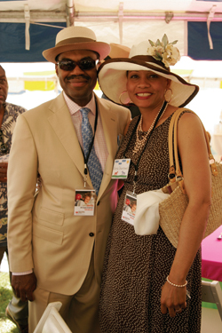 Interim CEO of the Monroe Carell Jr. Children's Hospital at Vanderbilt Kevin Churchwell, M.D., and his wife, Gloria, enjoyed the day's races.
(photo by Lori Phillips)