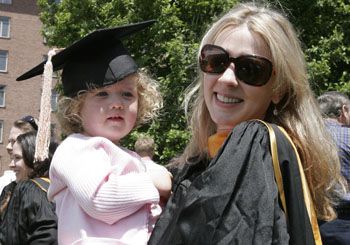 School of Nursing student Angela Stroth poses with her 2-year-old niece, Imogen Stroth.
Photo by Kats Barry