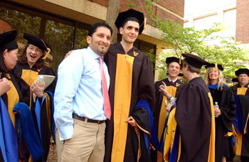 Victor Soukoulis poses with friend and Vanderbilt alum Paulgun Sulur, M.D., before receiving his Ph.D. in Cell and Developmental Biology.
photo by Dana Johnson