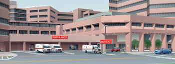 The exterior of the Emergency Department will look like this by next spring. 