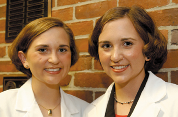 Twins Lydia, left, and Lisa White are among 20 students from Tennessee entering Vanderbilt School of Medicine this year. (photo by Dana Johnson)