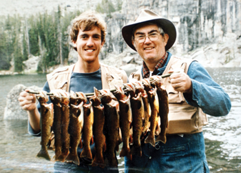 Spickard III, left, and Spickard Jr. on a fishing trip in Wyoming.  Courtesy Spickard family
