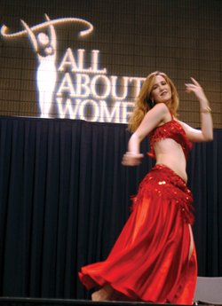 Linda Reed performs a belly dancing routine for the audience. Photo by Dana Johnson